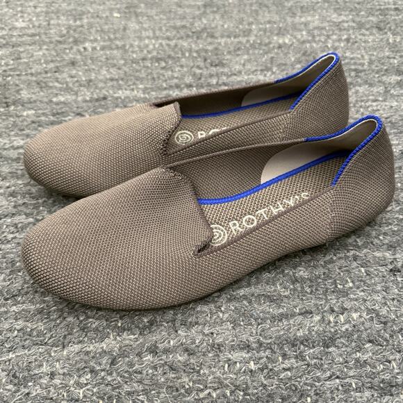 Rothys The Loafer Women 6.5 Mocha Brown Rounded Toe Slip On Flat Shoes Washable - Picture 2 of 12